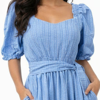 Vestido largo enresortado en la espalda